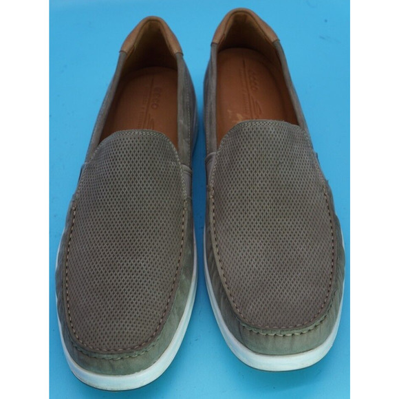 ECCO Mens S Lite Moc Nubuck Leather Driving Loafers Size 47 / 13-13.5 Warm Grey ECCO Mens S Lite Moc Classic Tan Leather Cushioned Footbed  main image 4